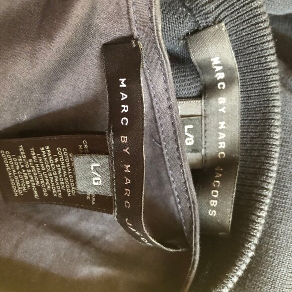 Marc by Marc Jacobs deconstructed dress in navy and white gingham - size Large - Picture 4 of 4